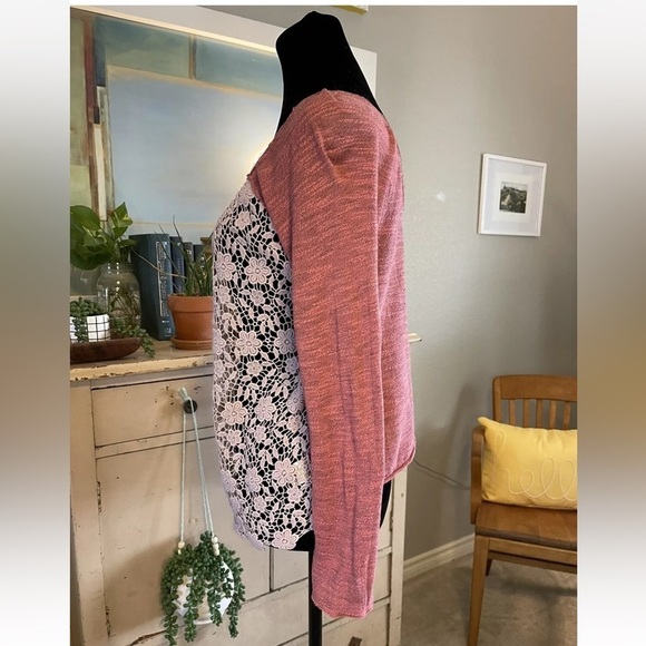 Free People Top M Daisy Lace Crochet Berry Purple Festival Concert Boho Cottage - Picture 2 of 7